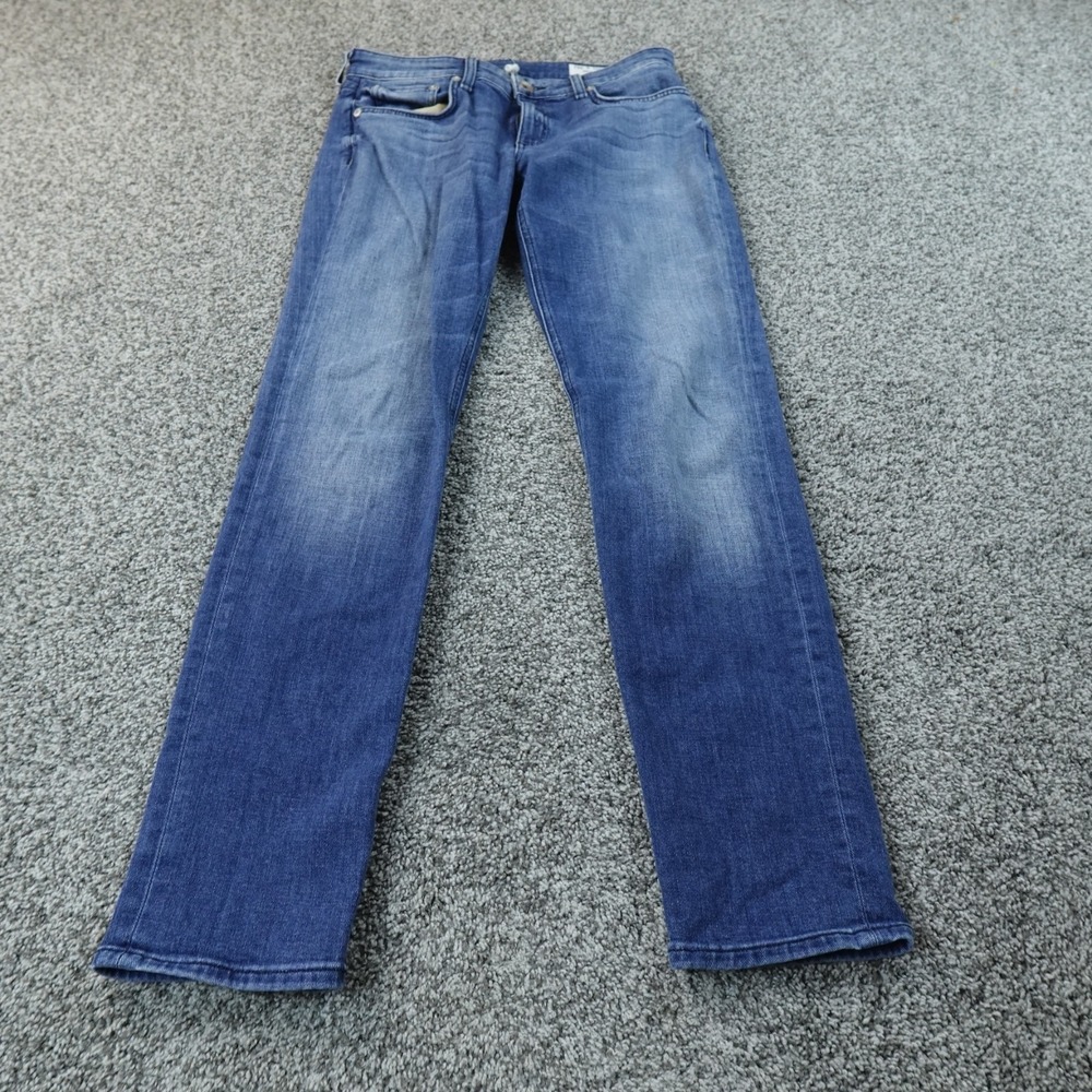 Rag Bone Jeans Womens 26 Dark Blue Denim Pants Low Rise Straight Faded Stretch